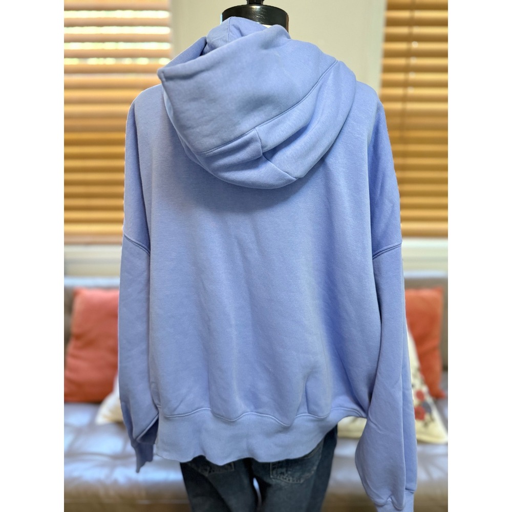 Nike Phoenix Fleece Hoodie Womens Medium Light Blue Cropped DQ5858-494 - Picture 3 of 6